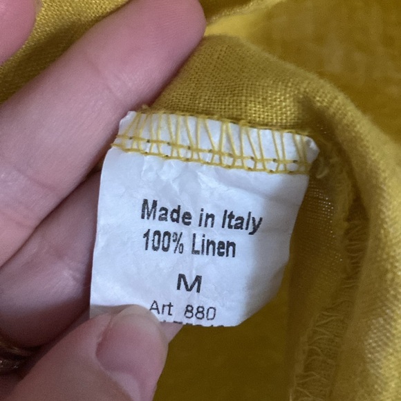 Italian Linen Tunic in Marigold Yellow Size M, EUC - Picture 4 of 9